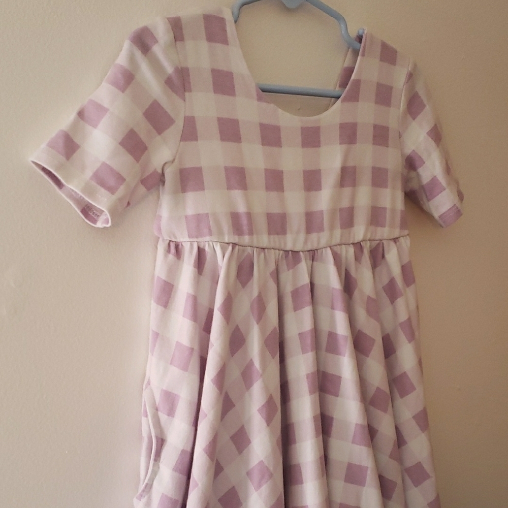 Pink Checkered Kids Dress